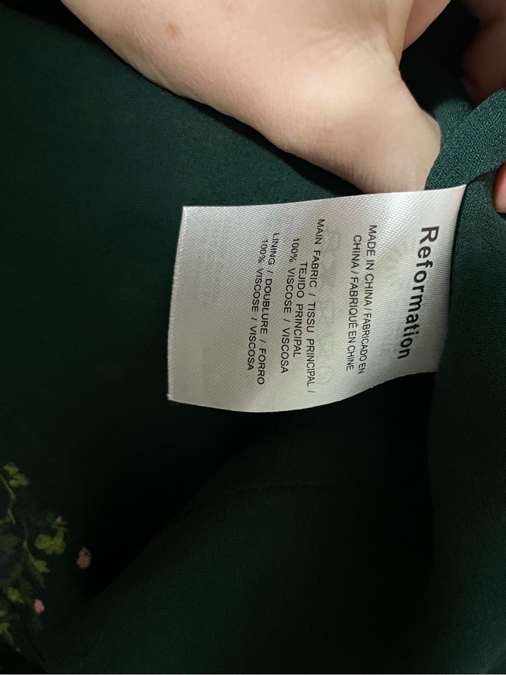 Reformation Nadira dress in Coriander Floral Green 4 - Picture 8 of 9